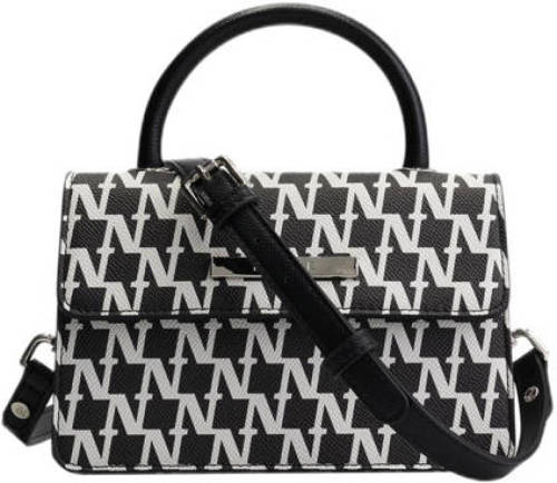 Nikkie crossbody tas met logoprint zwart/wit