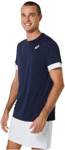 Asics sport T-shirt donkerblauw/wit