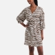 VERO MODA jurk VMSEBA van gerecycled polyester antraciet/wit