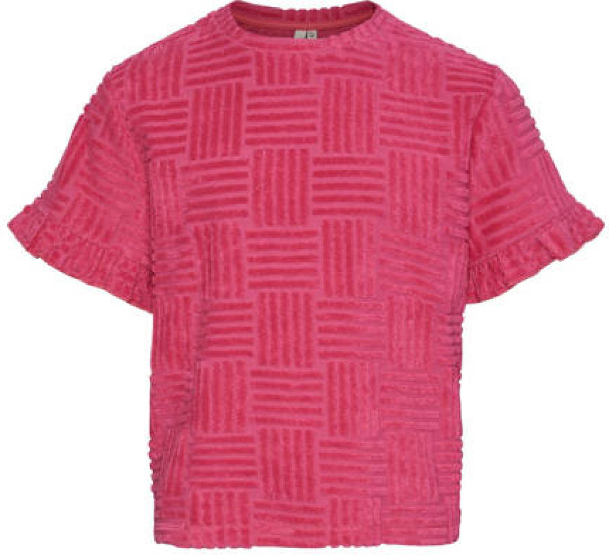 PIECES KIDS badstof T-shirt PKKAROLINA donkerroze