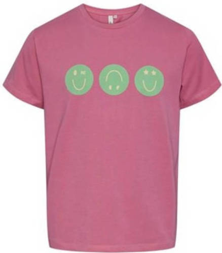 PIECES KIDS T-shirt PKFIBBI met printopdruk roze