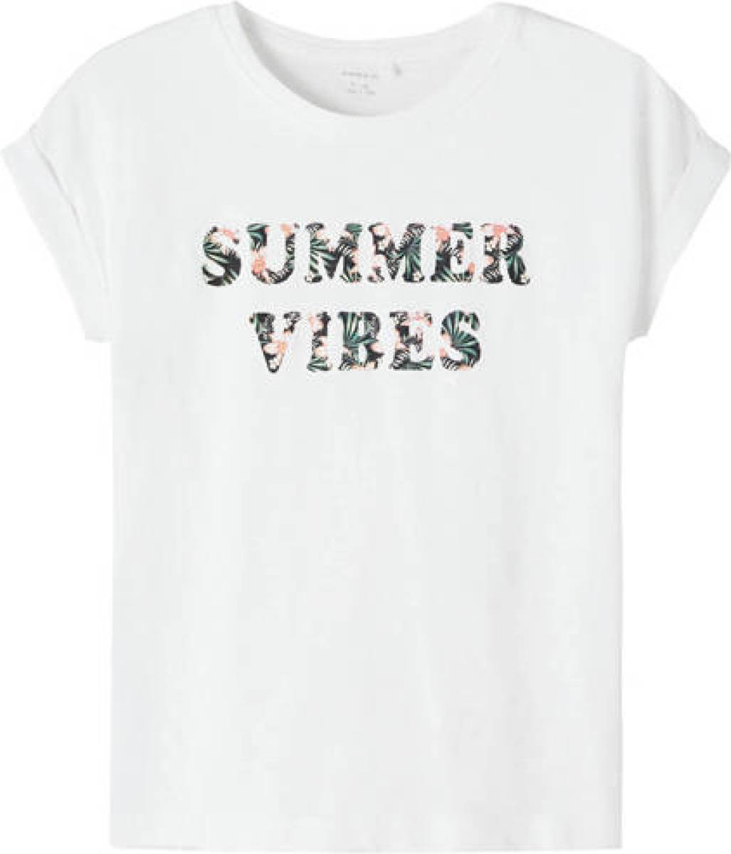 NAME IT KIDS T-shirt NKFFAMMA met tekst wit