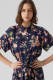 VERO MODA gebloemde jurk VMBUMPY donkerblauw/roze/groen