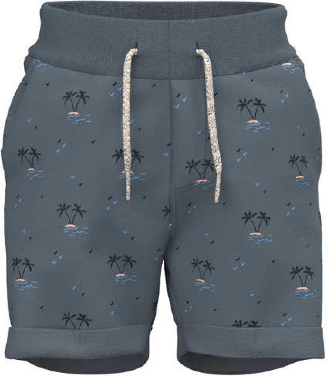 NAME IT MINI regular fit sweatshort NMMVERMO met all over print grijsblauw