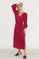 Freebird jurk Gayla met all over print en ceintuur rood