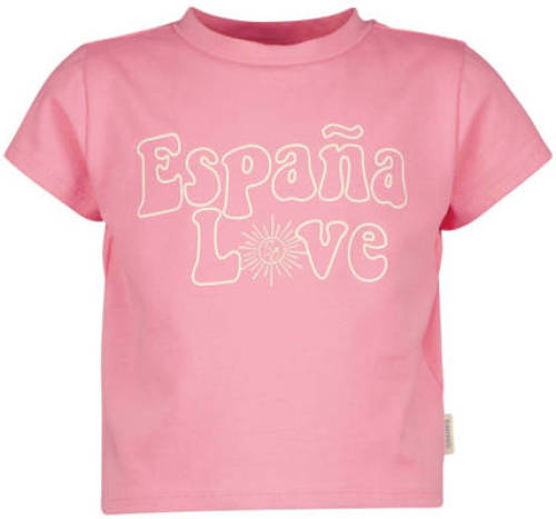 Vingino x Senna Bellod T-shirt met tekst roze