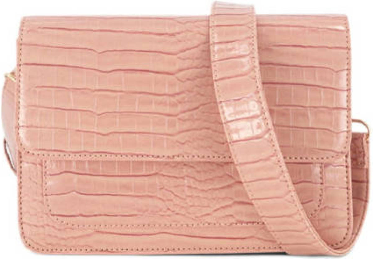 Oxmox crossbody tas met crocoprint roze