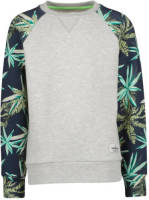 Vingino sweater NOLOF met all over print groen/donkerblauw/grijs melange