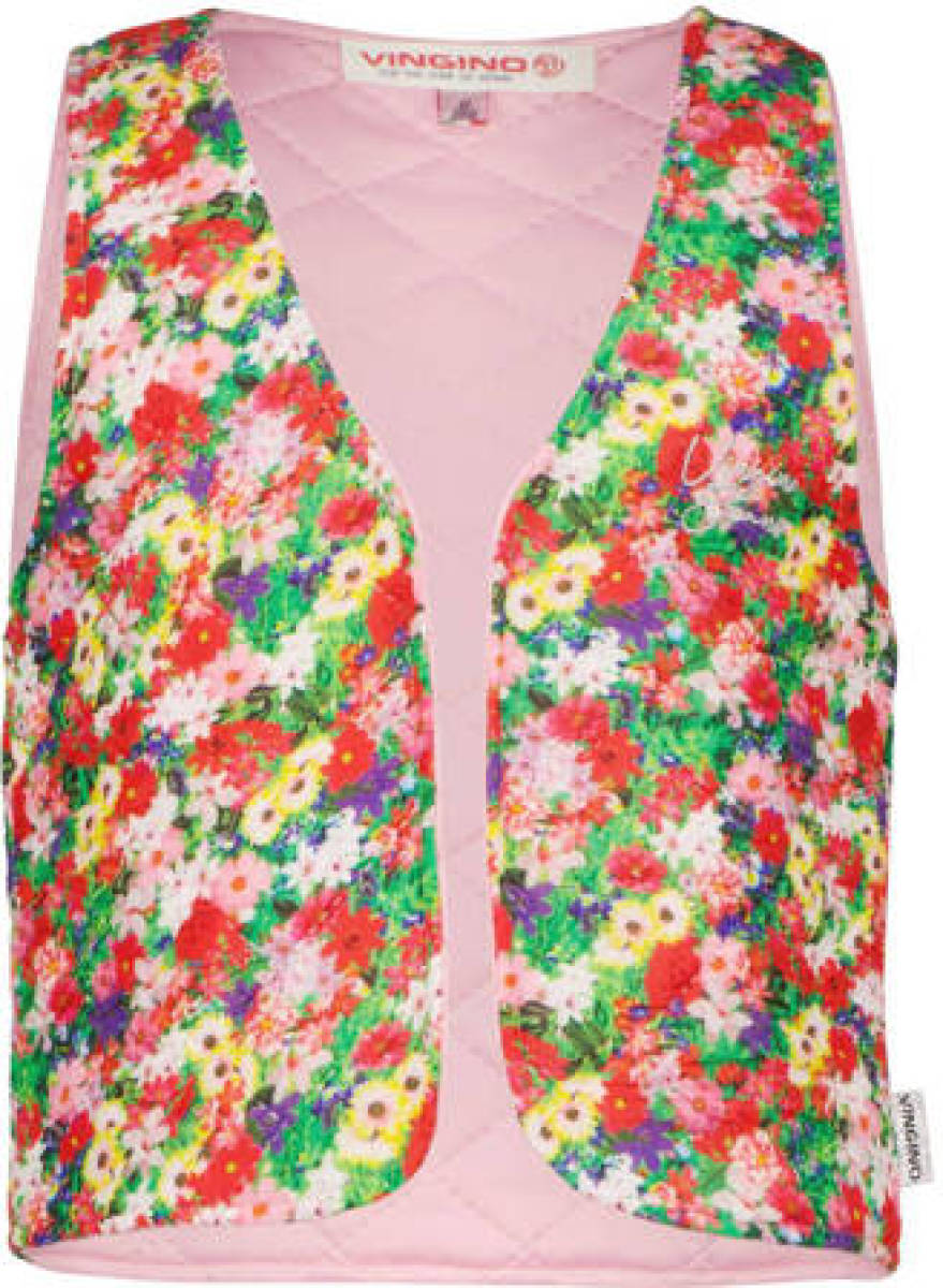 Vingino gebloemd gilet TAMBERY roze/multicolor
