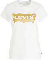 Levi's T-shirt met logo wit/goud
