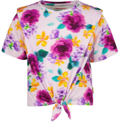 Vingino gebloemd T-shirt HAMMY lila/multicolor