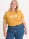 Levi's Plus T-shirt Perfect Tee met logo geel