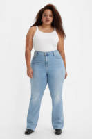 Levi's Plus 725 high waist bootcut jeans light indigo worn in