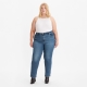 Levi's Plus 724 high waist straight fit jeans medium indigo worn in