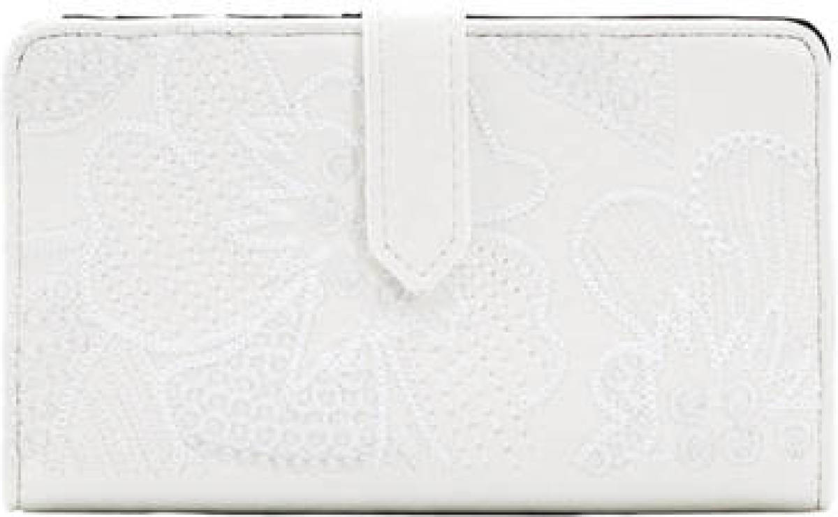 Desigual portemonnee met bloemborduursels ecru