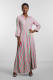 Y.A.S gestreepte maxi blousejurk YASSAVANNA lichtgroen/ roze