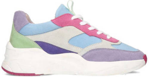 Sacha suède chunky sneakers blauw/paars/roze