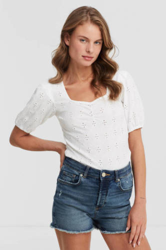 anytime Broderie top wit