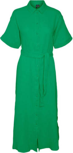 VERO MODA blousejurk VMNATALI met ceintuur groen