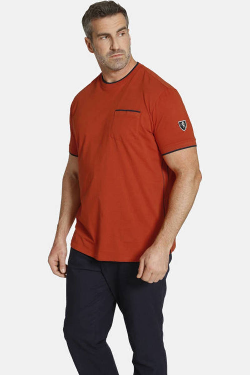 Charles Colby oversized T-shirt EARL PATON Plus Size oranje