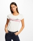 Morgan T-shirt met printopdruk en glitters wit/ roze