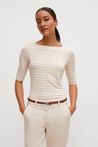 comma gestreepte top beige/wit