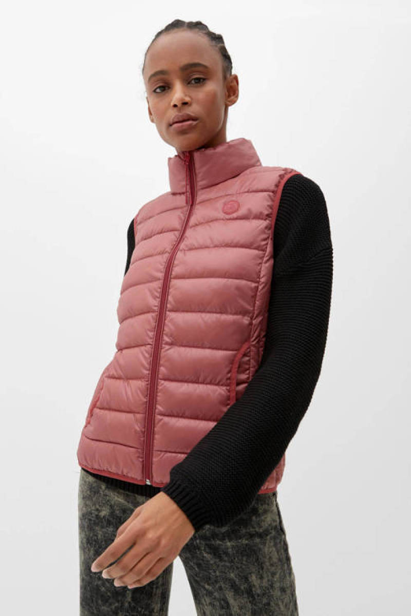 Q/S designed by licht gewatteerde bodywarmer oudroze