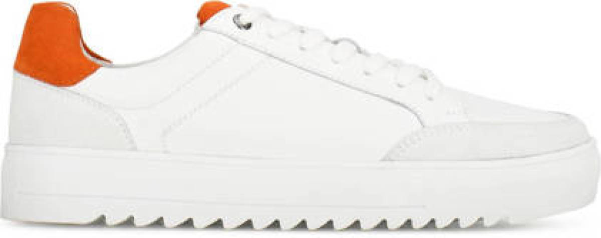 Ps poelman MIKE leren sneakers wit/oranje