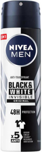 Nivea MEN Invisible for Black & White Power deodorant - 6 x 150 ml - voordeelverpakking