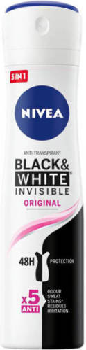 Nivea Invisible Black & White Clear deodorant spray - 6 x 150 ml - voordeelverpakking