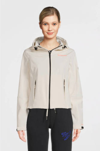 Superdry softshell jas met logo ecru