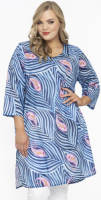 Yoek tuniek met all over print blauw/roze