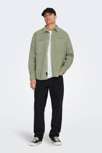 ONLY & SONS regular fit overshirt ONSALP seagrass