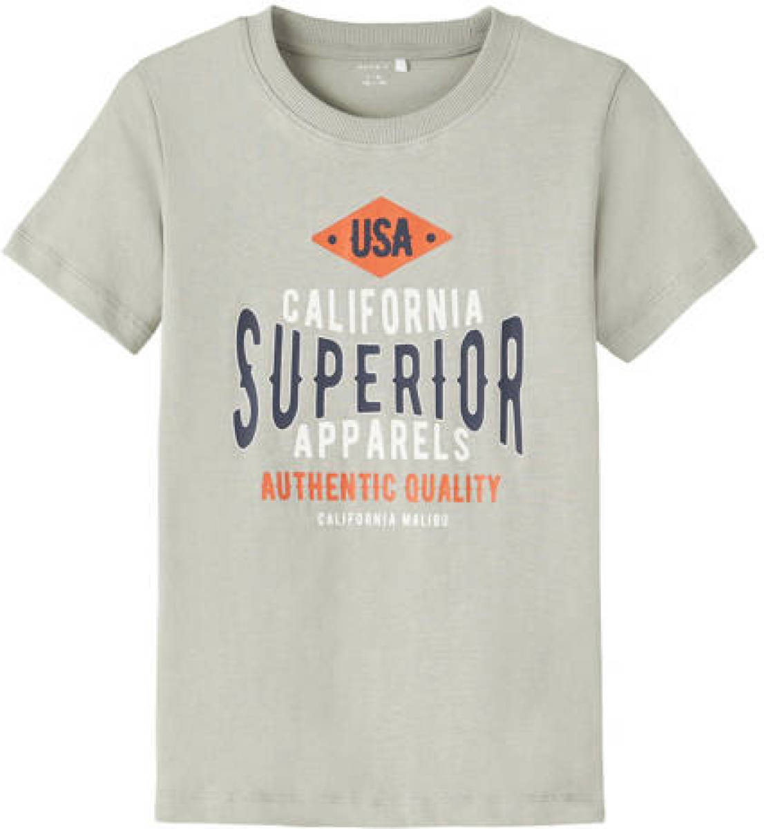 NAME IT KIDS T-shirt NKMBERT met printopdruk lichtgrijs