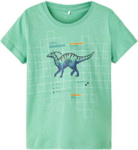 NAME IT MINI T-shirt NMMBERT met printopdruk zachtgroen