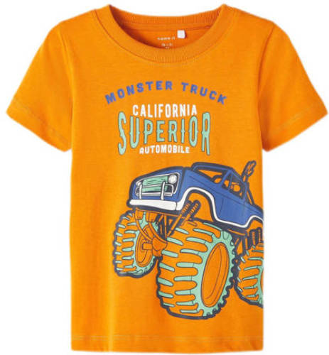 NAME IT MINI T-shirt NMMBERT met printopdruk oranje