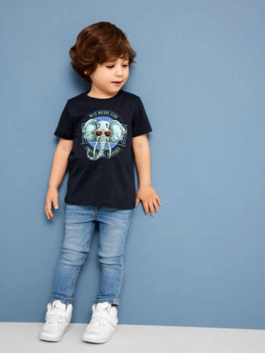 NAME IT MINI T-shirt NMMBERT met printopdruk donkerblauw