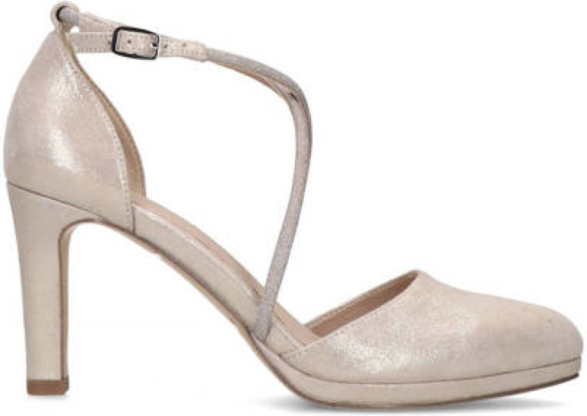 Manfield suède pumps met strass goud