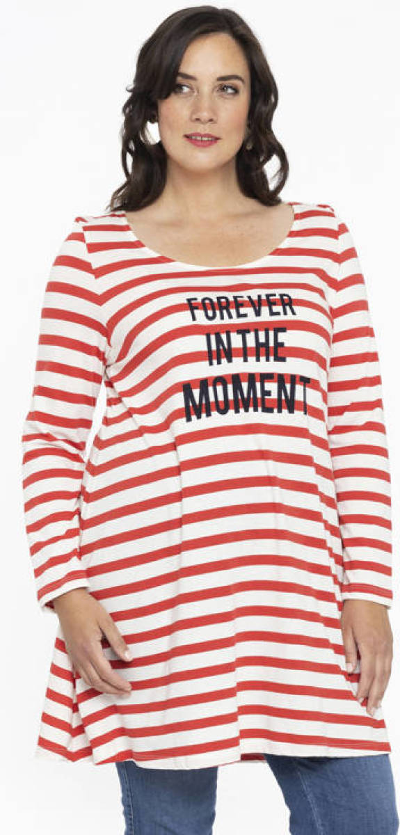 Yoek gestreepte tuniek rood/wit