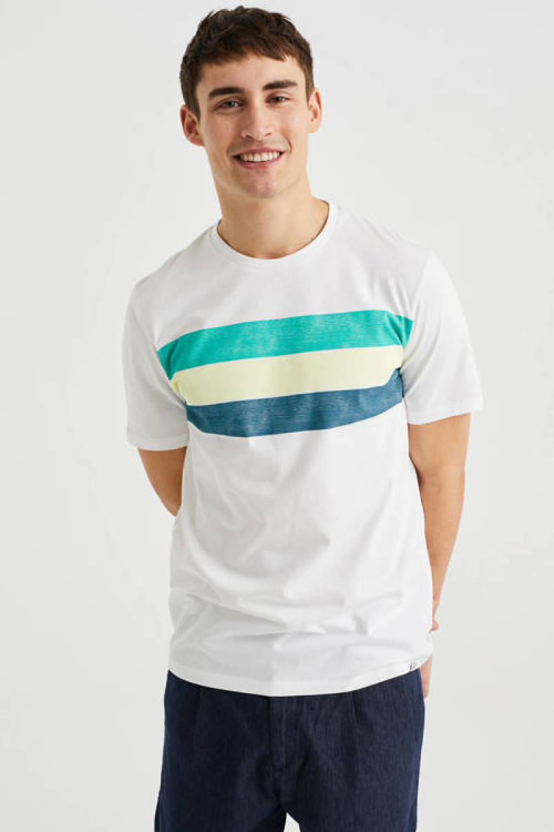 WE Fashion T-shirt met printopdruk white uni