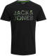 Jack & Jones regular fit T-shirt JJNEON met printopdruk zwart
