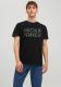 Jack & Jones regular fit T-shirt JJNEON met printopdruk zwart