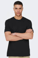 ONLY & SONS regular fit T-shirt ONSMAX van biologisch katoen zwart