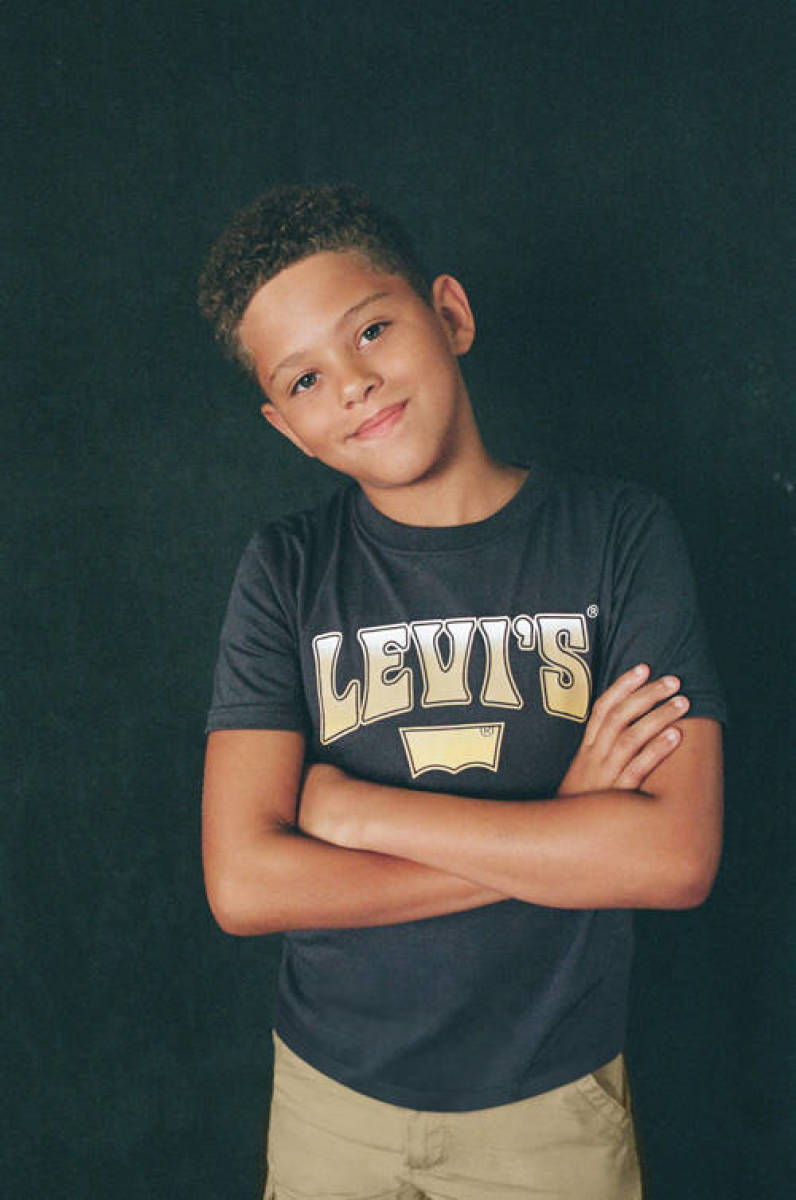 Levi's Kids T-shirt Rock out van biologisch katoen marine