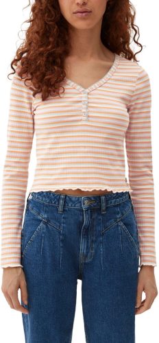 Q/S designed by gestreepte ribgebreide top multi