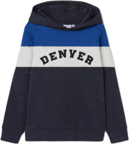NAME IT KIDS hoodie NKMBERIK donkerblauw/blauw/wit