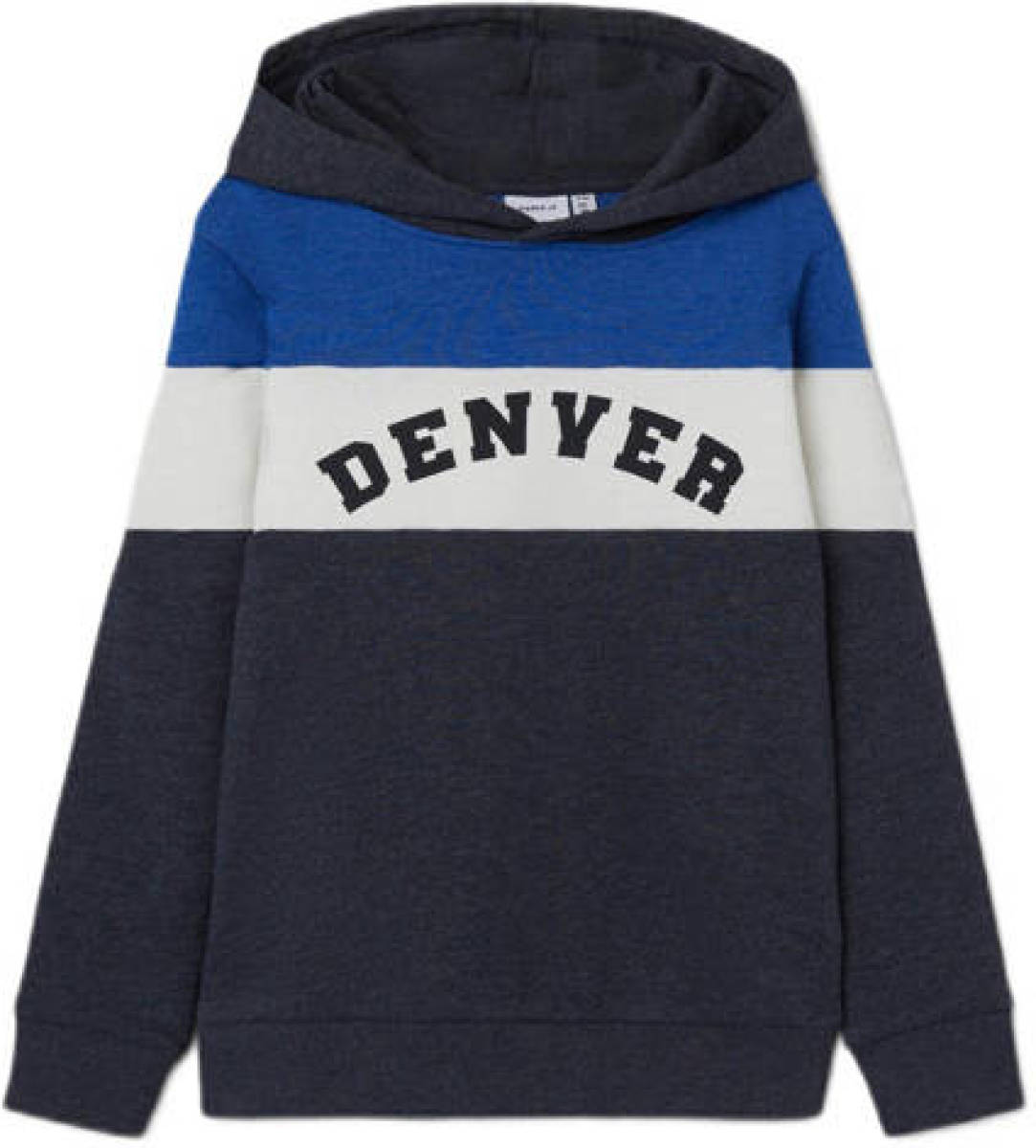 NAME IT KIDS hoodie NKMBERIK donkerblauw/blauw/wit