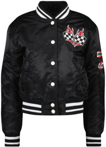 CoolCat Junior baseball jacket JAEL met patches zwart