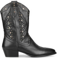 Ps poelman Moco leren cowboylaarzen met studs zwart