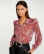 Morgan gebloemde semi-transparante blouse rood/roze/ecru